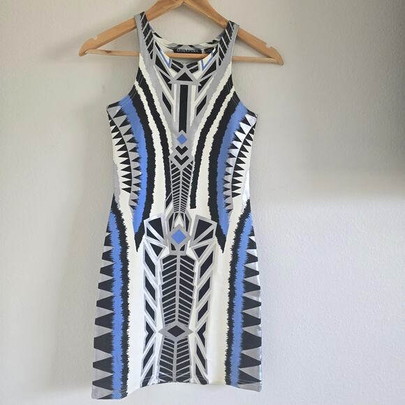 *NWT Minkpink Bodycon Mini Dress-XS Festival Aztec Futuristic - Picture 9 of 9